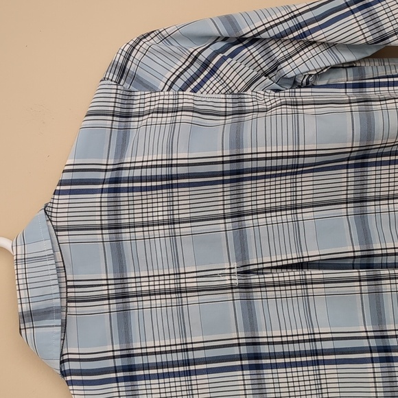 Patagonia Women's 4 Blue Plaid Button Up Shirt Roll Tab Sleeves Top - Picture 12 of 16